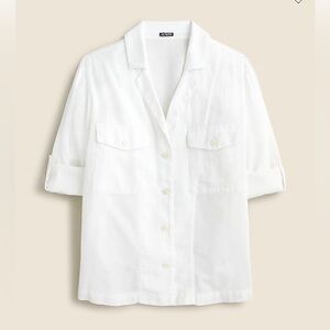 NWT J.Crew Camp-collar Shirt in Featherweight Linen Blend Size:0